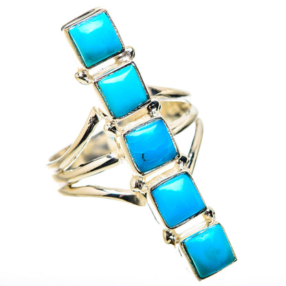 Sleeping Beauty Turquoise Rings handcrafted by Ana Silver Co - RING131410 - Photo 2