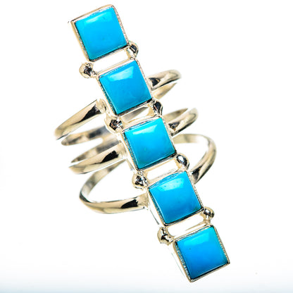 Sleeping Beauty Turquoise Rings handcrafted by Ana Silver Co - RING131412 - Photo 2
