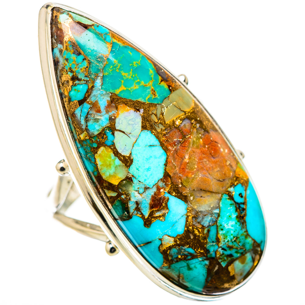 Kingman Mohave Turquoise Rings handcrafted by Ana Silver Co - RING131425 - Photo 2