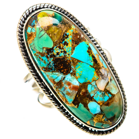 Kingman Mohave Turquoise Rings handcrafted by Ana Silver Co - RING131426 - Photo 2
