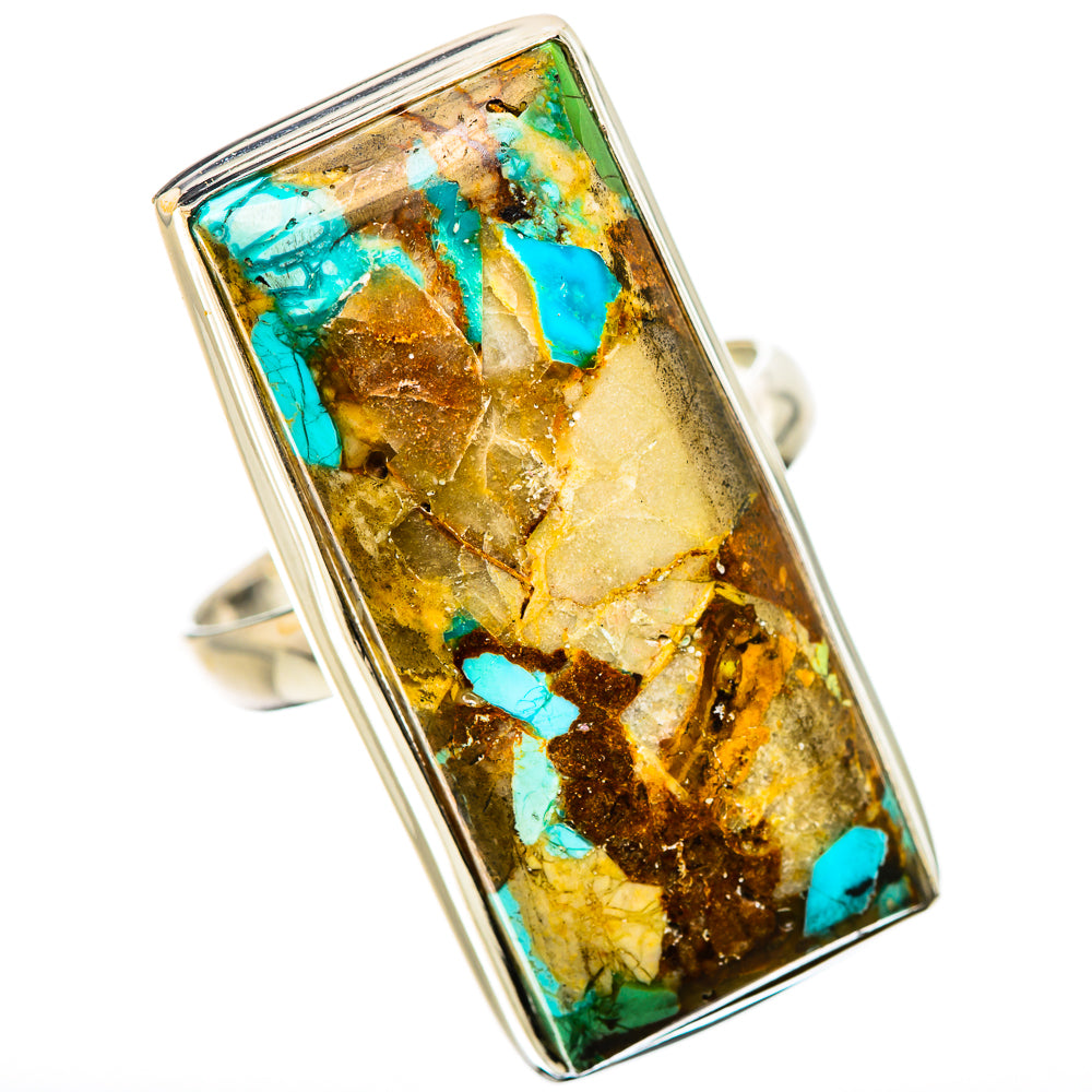 Kingman Mohave Turquoise Rings handcrafted by Ana Silver Co - RING131442 - Photo 2