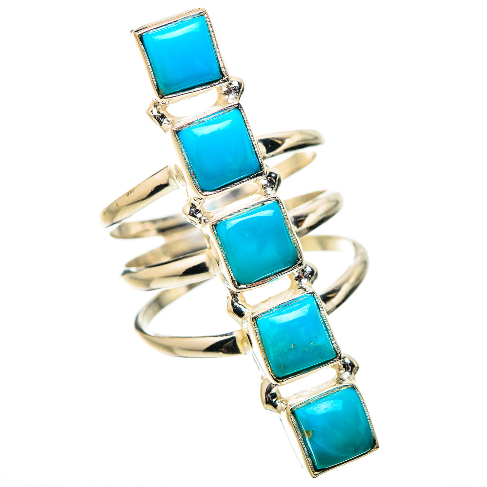 Sleeping Beauty Turquoise Rings handcrafted by Ana Silver Co - RING131454 - Photo 2