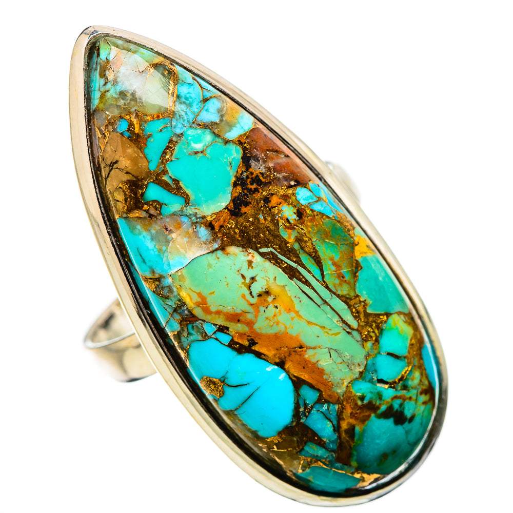 Kingman Mohave Turquoise Rings handcrafted by Ana Silver Co - RING131457 - Photo 2