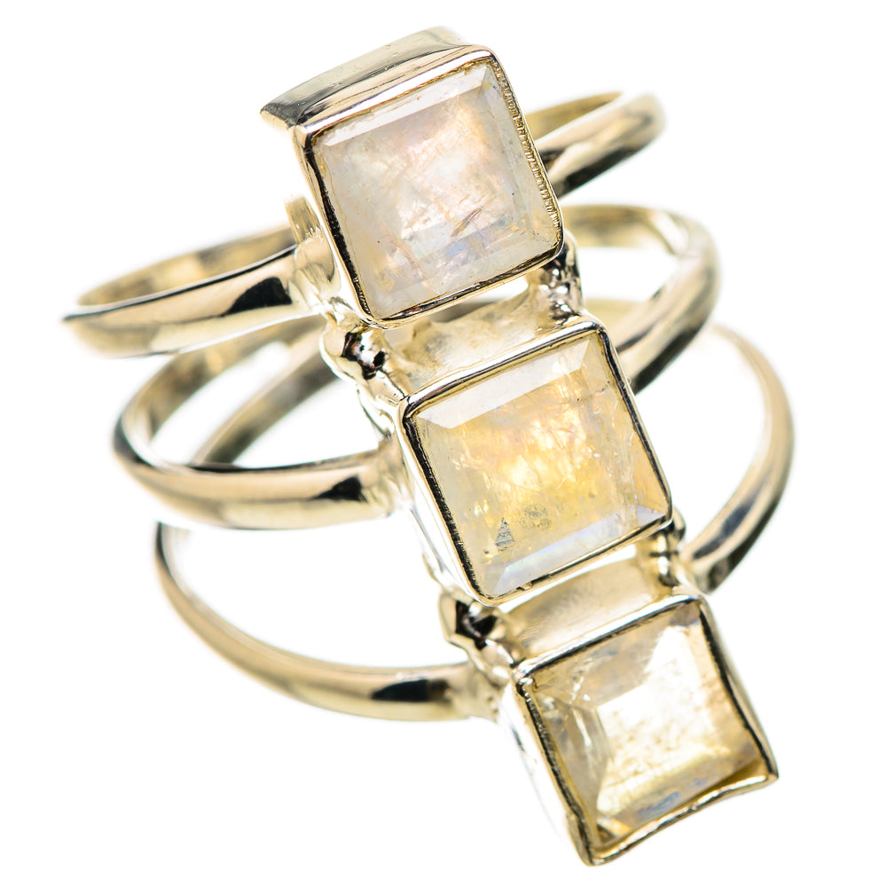 Rainbow Moonstone Rings handcrafted by Ana Silver Co - RING131499 - Photo 2