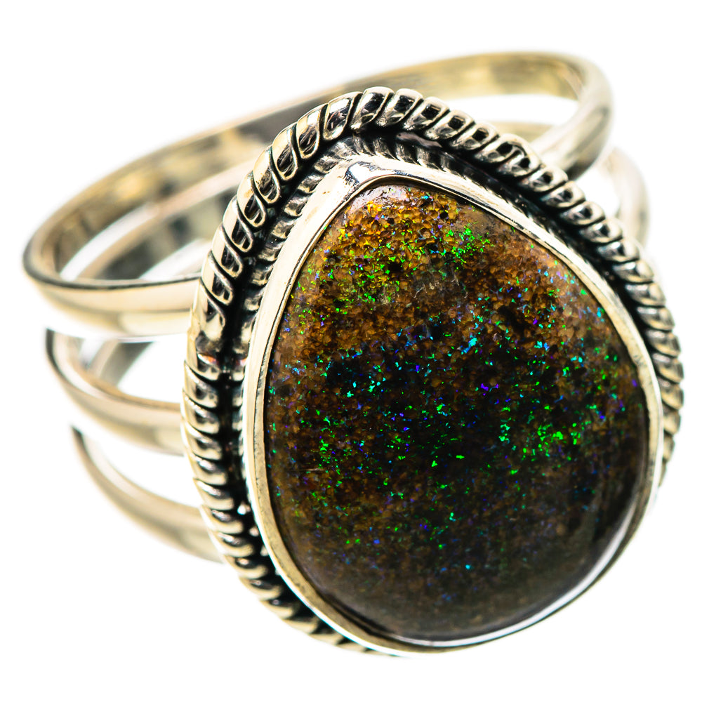 Andamooka Opal Rings handcrafted by Ana Silver Co - RING131501 - Photo 2