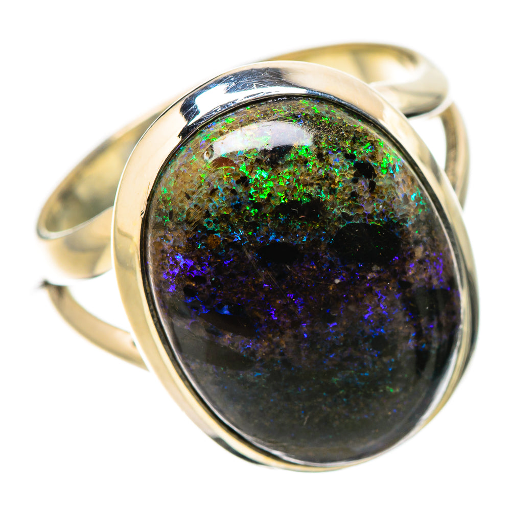 Andamooka Opal Rings handcrafted by Ana Silver Co - RING131503 - Photo 2