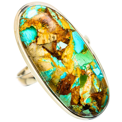 Kingman Mohave Turquoise Rings handcrafted by Ana Silver Co - RING131527 - Photo 2