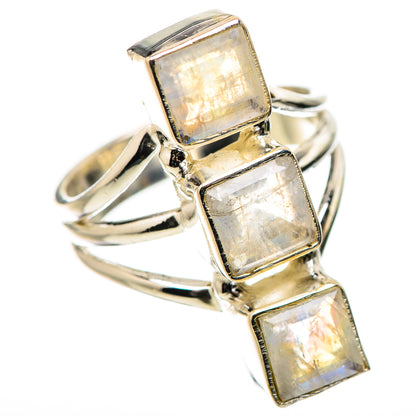 Rainbow Moonstone Rings handcrafted by Ana Silver Co - RING131555 - Photo 2