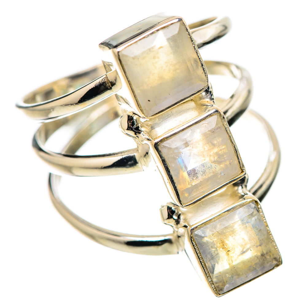 Rainbow Moonstone Rings handcrafted by Ana Silver Co - RING131568 - Photo 2