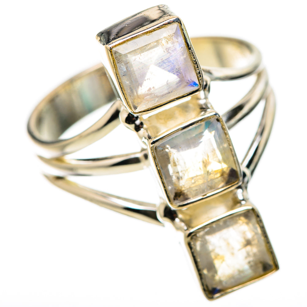 Rainbow Moonstone Rings handcrafted by Ana Silver Co - RING131569 - Photo 2