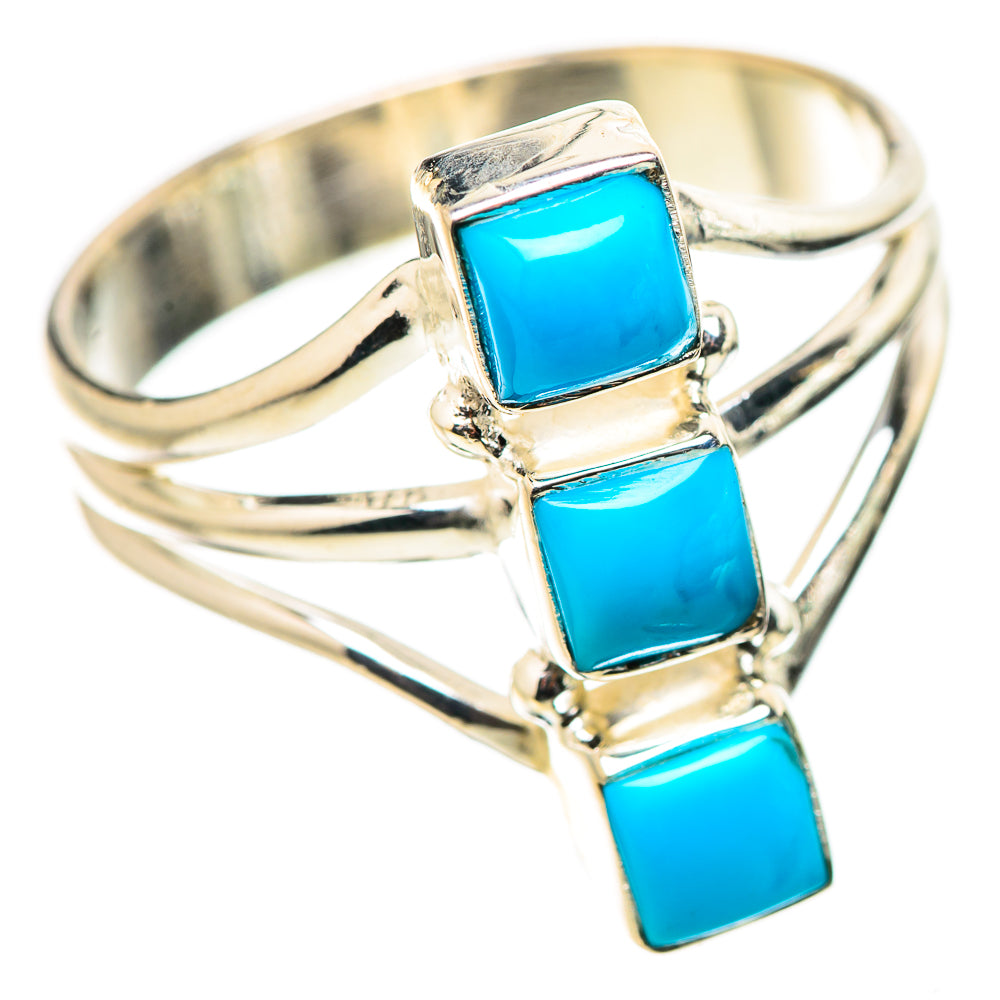 Sleeping Beauty Turquoise Rings handcrafted by Ana Silver Co - RING131612 - Photo 2