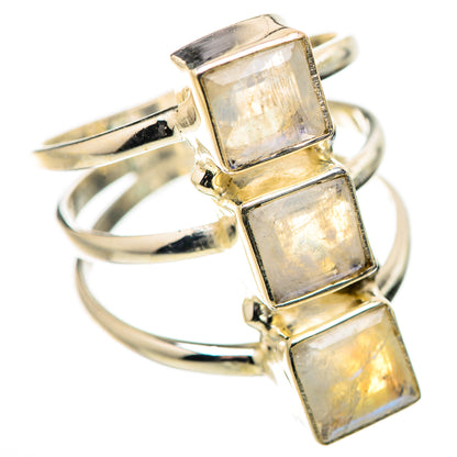 Rainbow Moonstone Rings handcrafted by Ana Silver Co - RING131616 - Photo 2