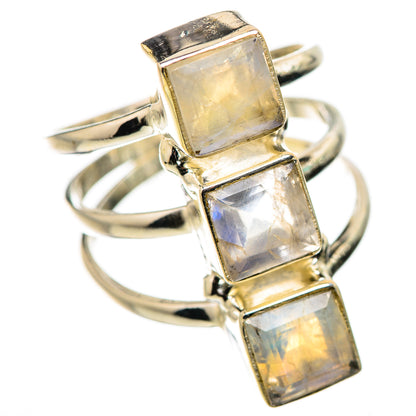Rainbow Moonstone Rings handcrafted by Ana Silver Co - RING131628 - Photo 2