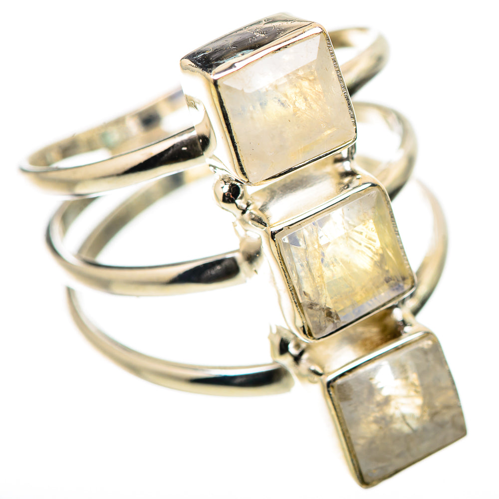 Rainbow Moonstone Rings handcrafted by Ana Silver Co - RING131629 - Photo 2