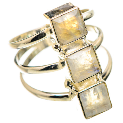 Rainbow Moonstone Rings handcrafted by Ana Silver Co - RING131632 - Photo 2