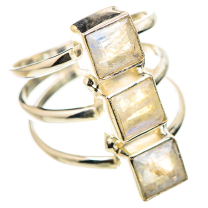 Rainbow Moonstone Rings handcrafted by Ana Silver Co - RING131635 - Photo 2