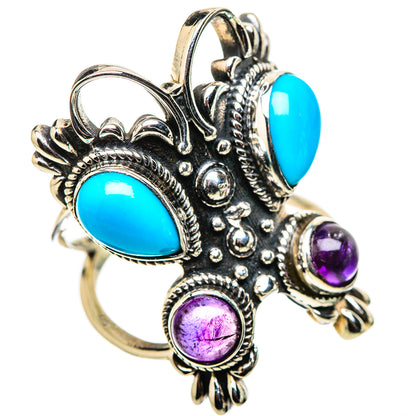 Sleeping Beauty Turquoise Rings handcrafted by Ana Silver Co - RING131639 - Photo 2