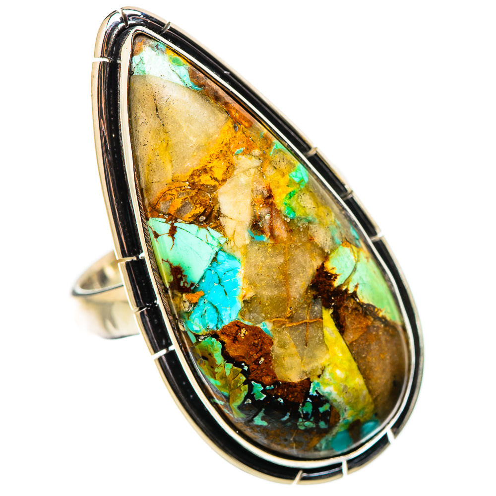 Kingman Mohave Turquoise Rings handcrafted by Ana Silver Co - RING131640 - Photo 2