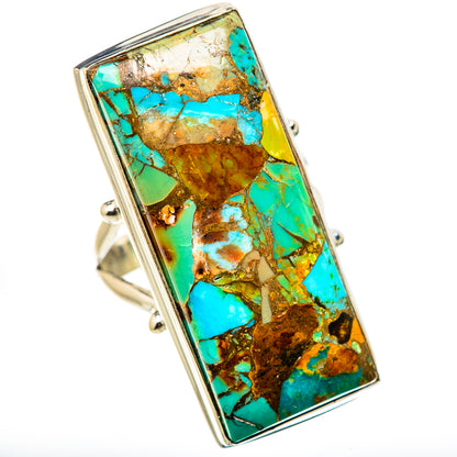 Kingman Mohave Turquoise Rings handcrafted by Ana Silver Co - RING131641 - Photo 2