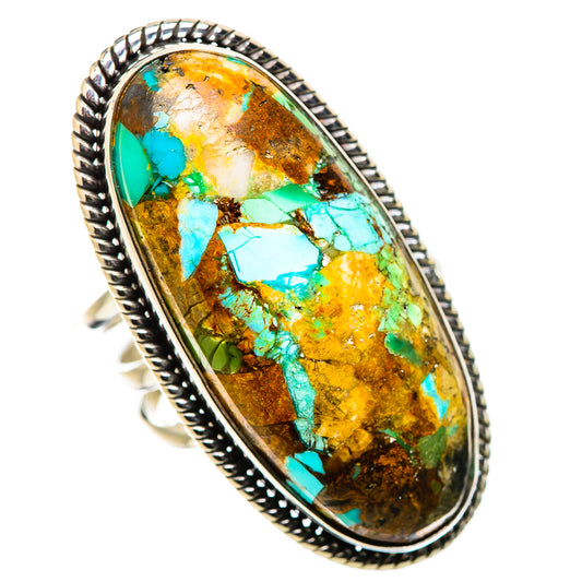 Kingman Mohave Turquoise Rings handcrafted by Ana Silver Co - RING131642 - Photo 2