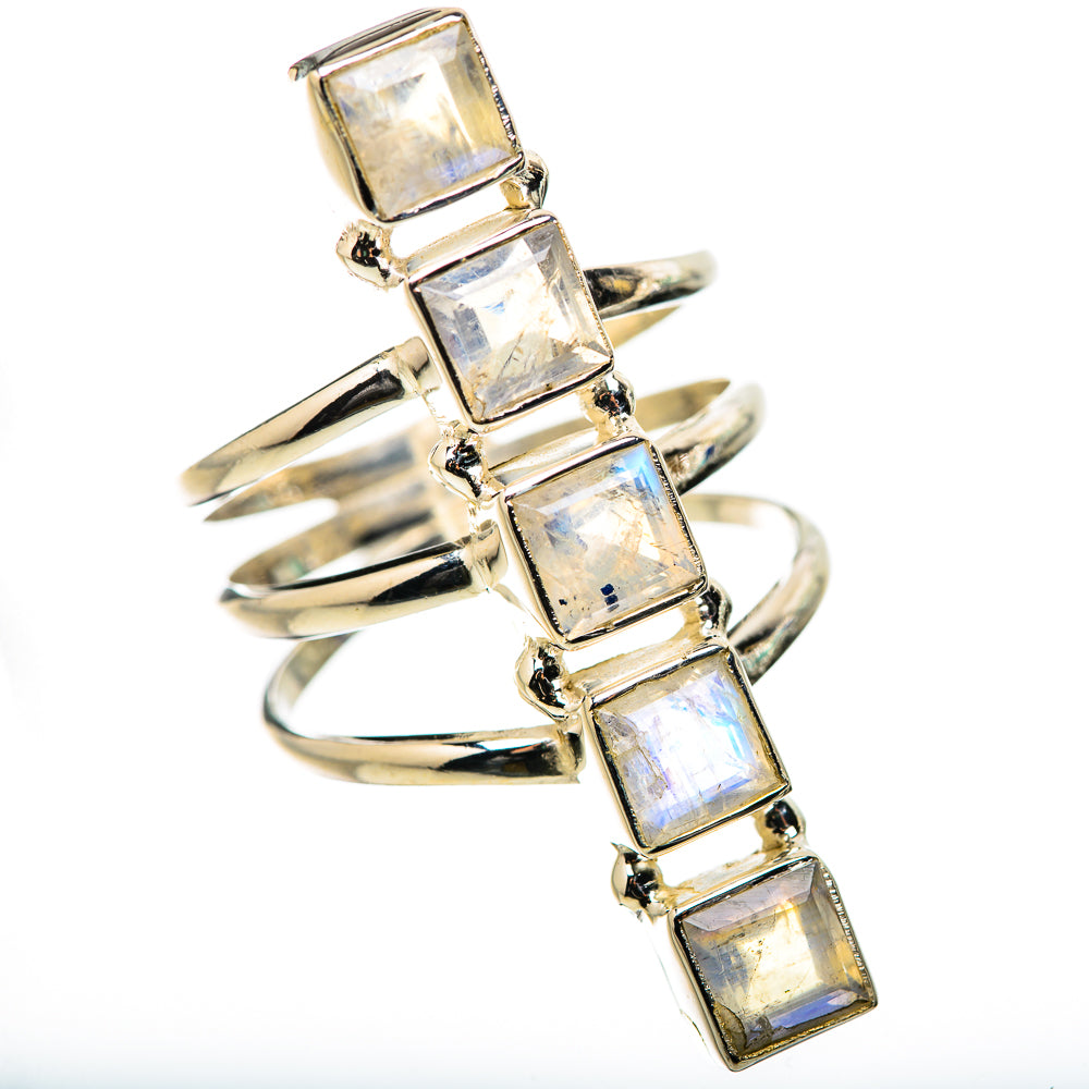Rainbow Moonstone Rings handcrafted by Ana Silver Co - RING131658 - Photo 2