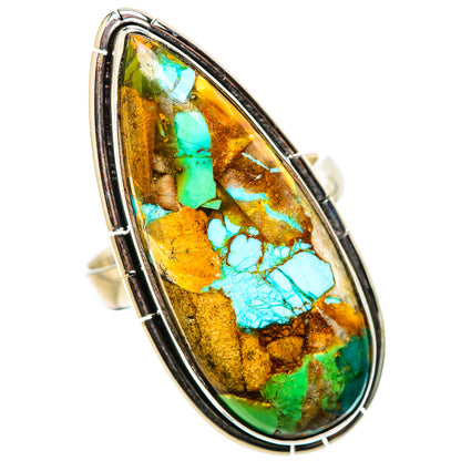 Kingman Mohave Turquoise Rings handcrafted by Ana Silver Co - RING131660 - Photo 2