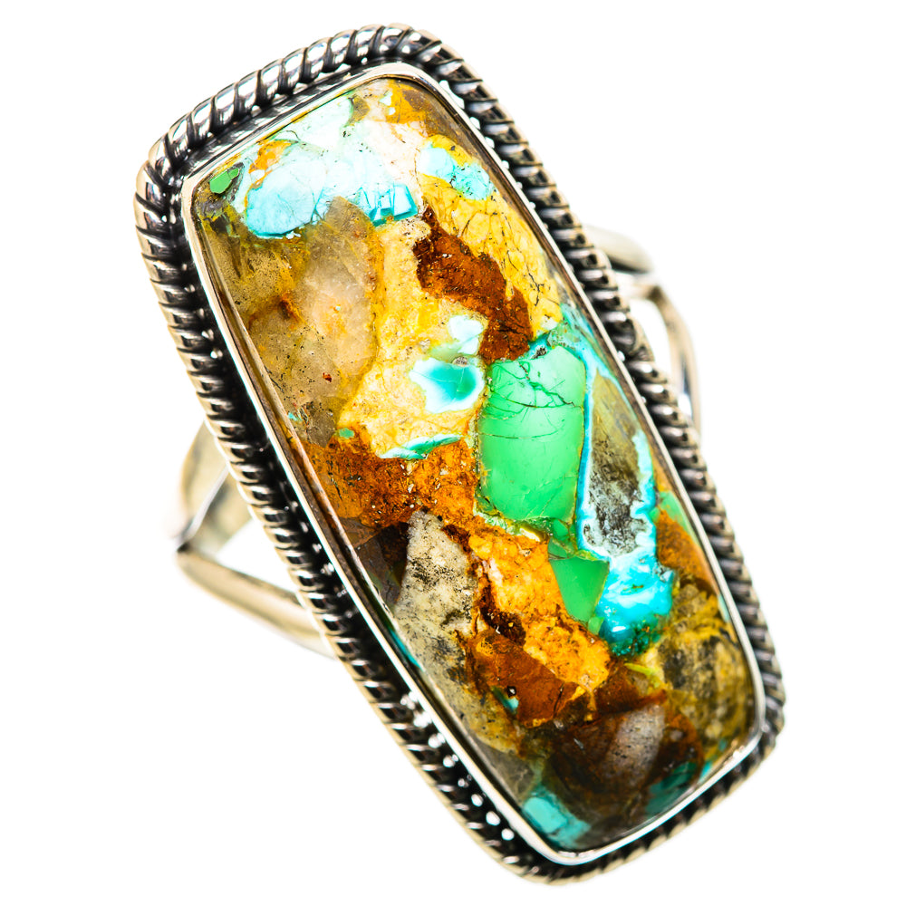 Kingman Mohave Turquoise Rings handcrafted by Ana Silver Co - RING131661 - Photo 2