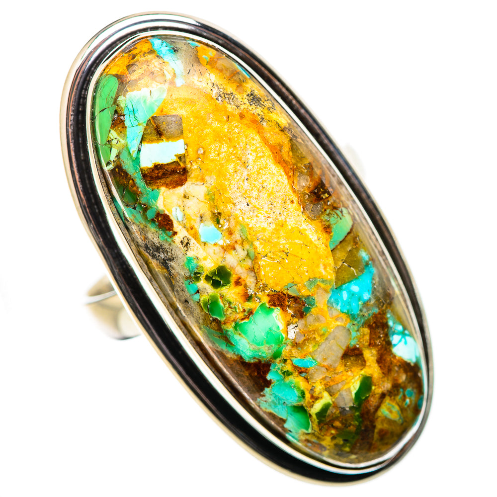 Kingman Mohave Turquoise Rings handcrafted by Ana Silver Co - RING131662 - Photo 2