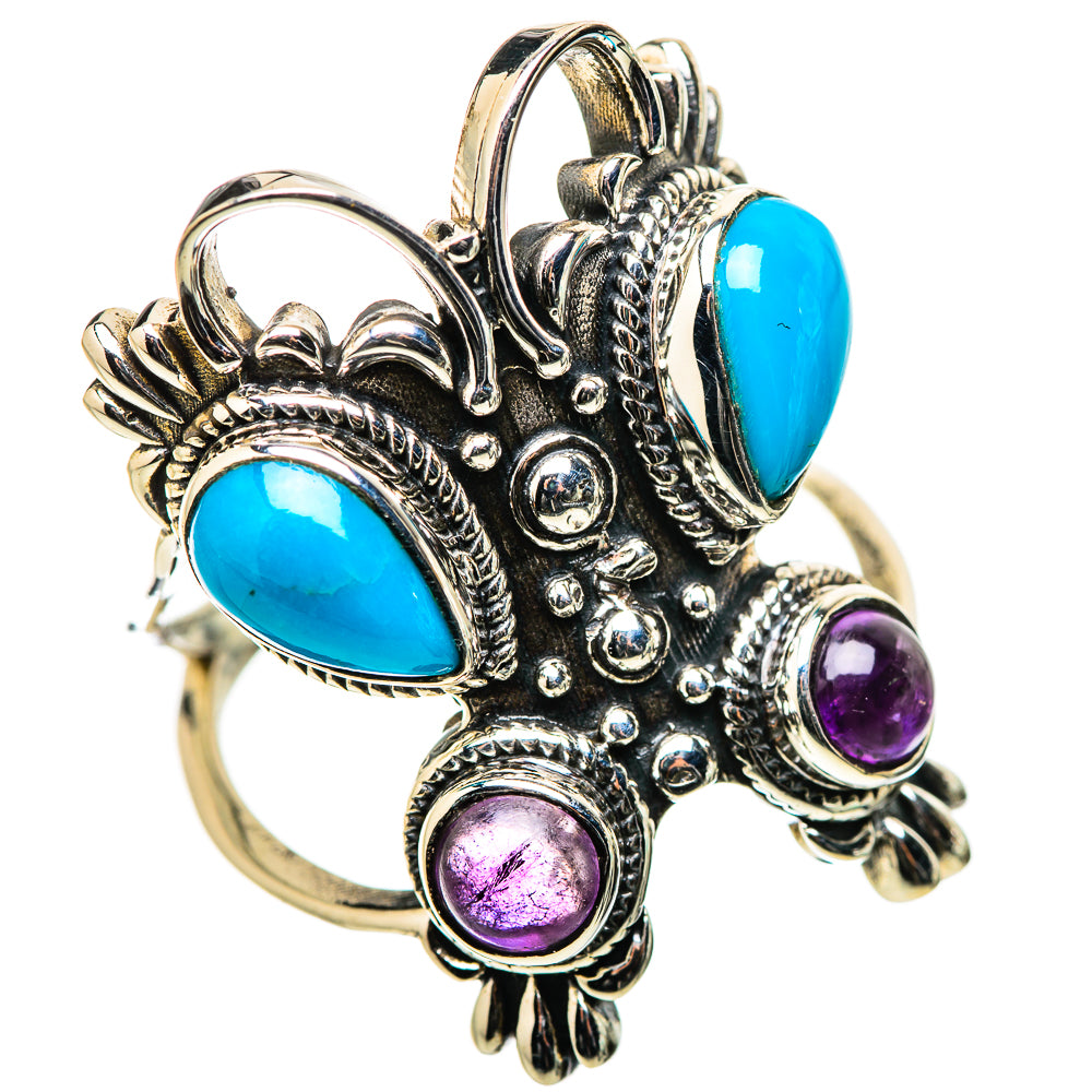 Sleeping Beauty Turquoise Rings handcrafted by Ana Silver Co - RING131663 - Photo 2