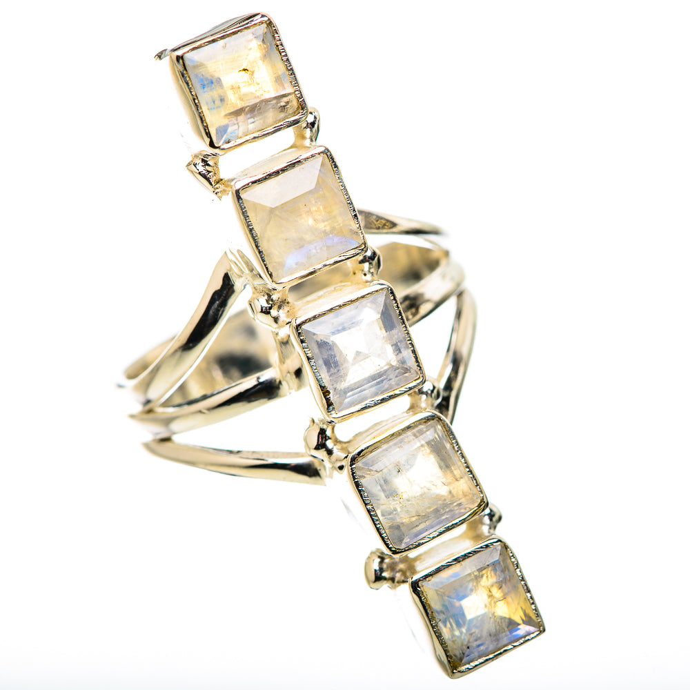 Rainbow Moonstone Rings handcrafted by Ana Silver Co - RING131678 - Photo 2