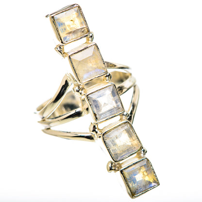Rainbow Moonstone Rings handcrafted by Ana Silver Co - RING131678 - Photo 2