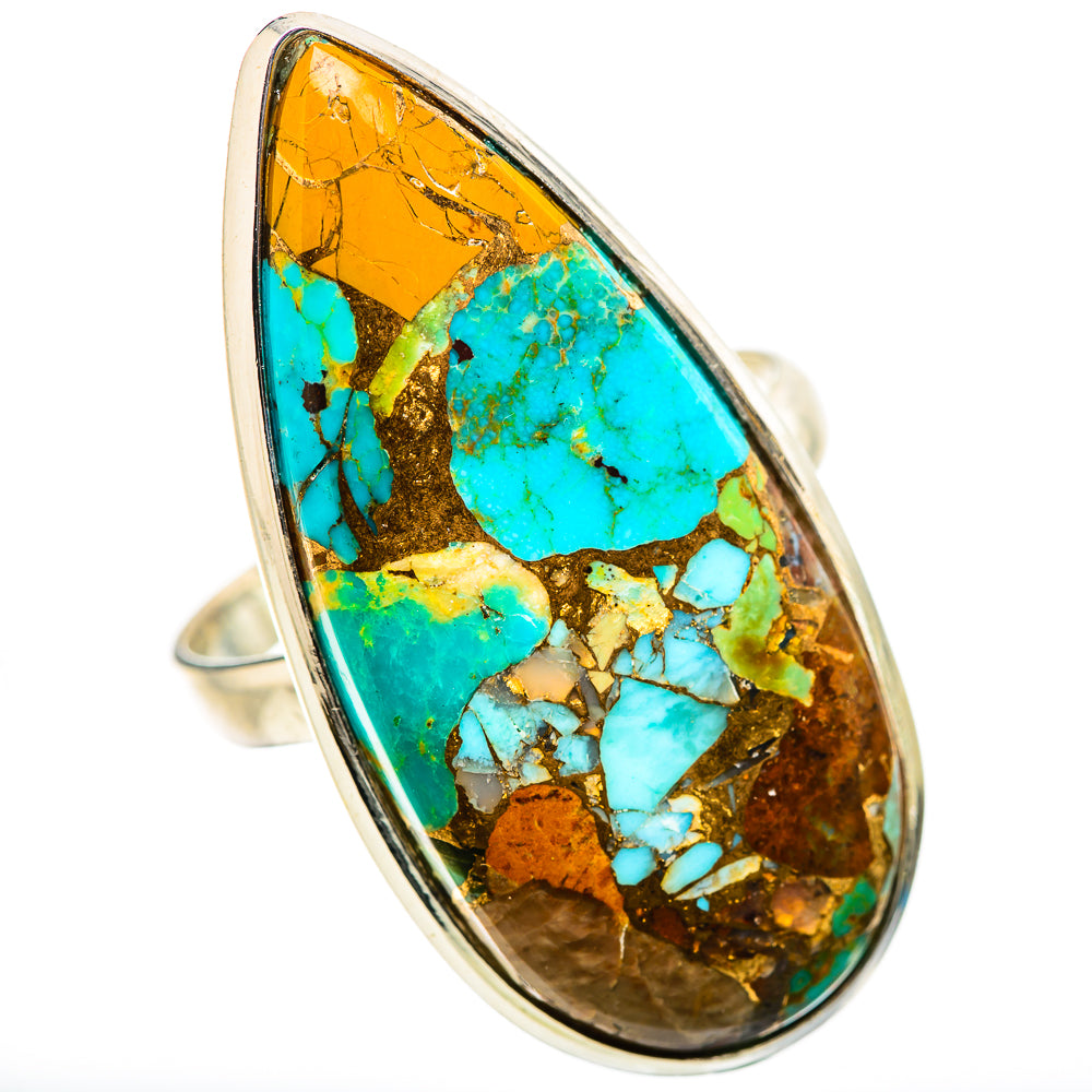 Kingman Mohave Turquoise Rings handcrafted by Ana Silver Co - RING131680 - Photo 2
