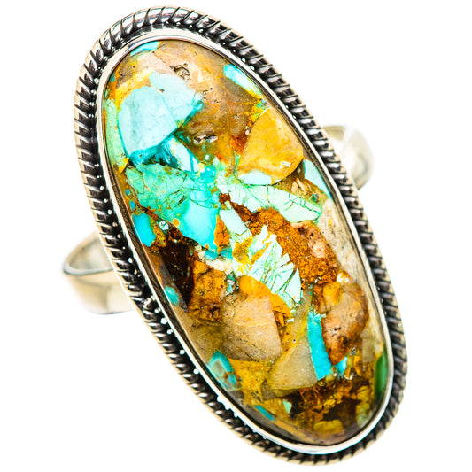 Kingman Mohave Turquoise Rings handcrafted by Ana Silver Co - RING131700 - Photo 2