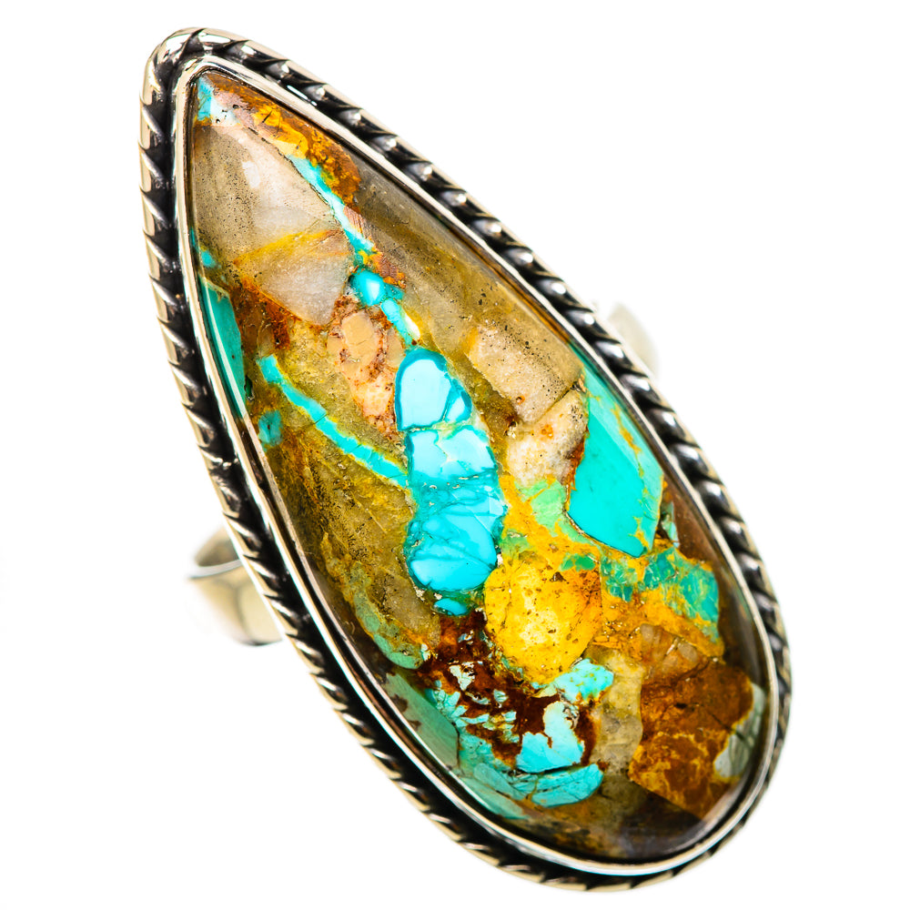 Kingman Mohave Turquoise Rings handcrafted by Ana Silver Co - RING131702 - Photo 2