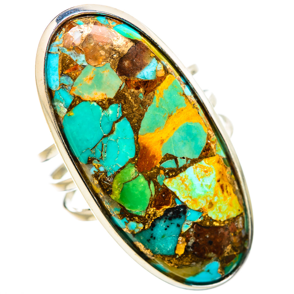 Kingman Mohave Turquoise Rings handcrafted by Ana Silver Co - RING131703 - Photo 2