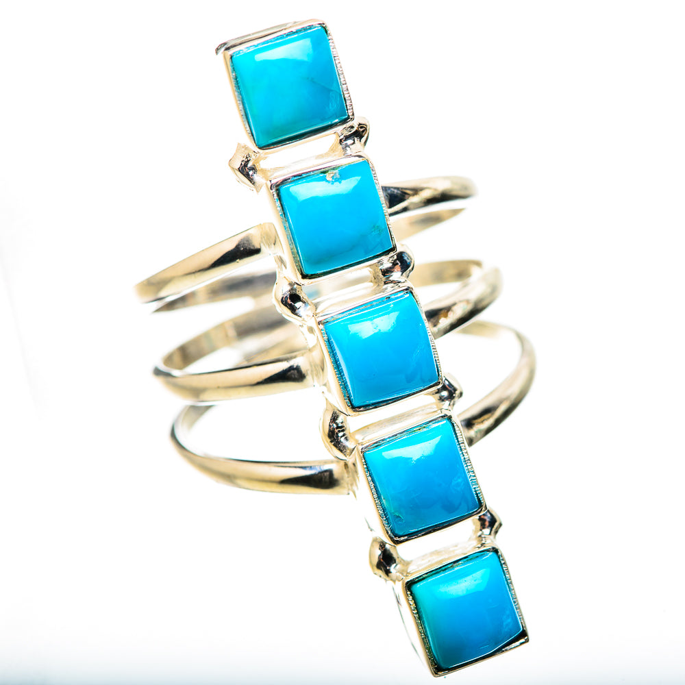 Sleeping Beauty Turquoise Rings handcrafted by Ana Silver Co - RING131706 - Photo 2