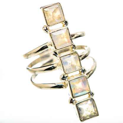 Rainbow Moonstone Rings handcrafted by Ana Silver Co - RING131715 - Photo 2
