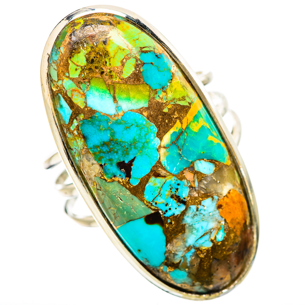 Kingman Mohave Turquoise Rings handcrafted by Ana Silver Co - RING131717 - Photo 2