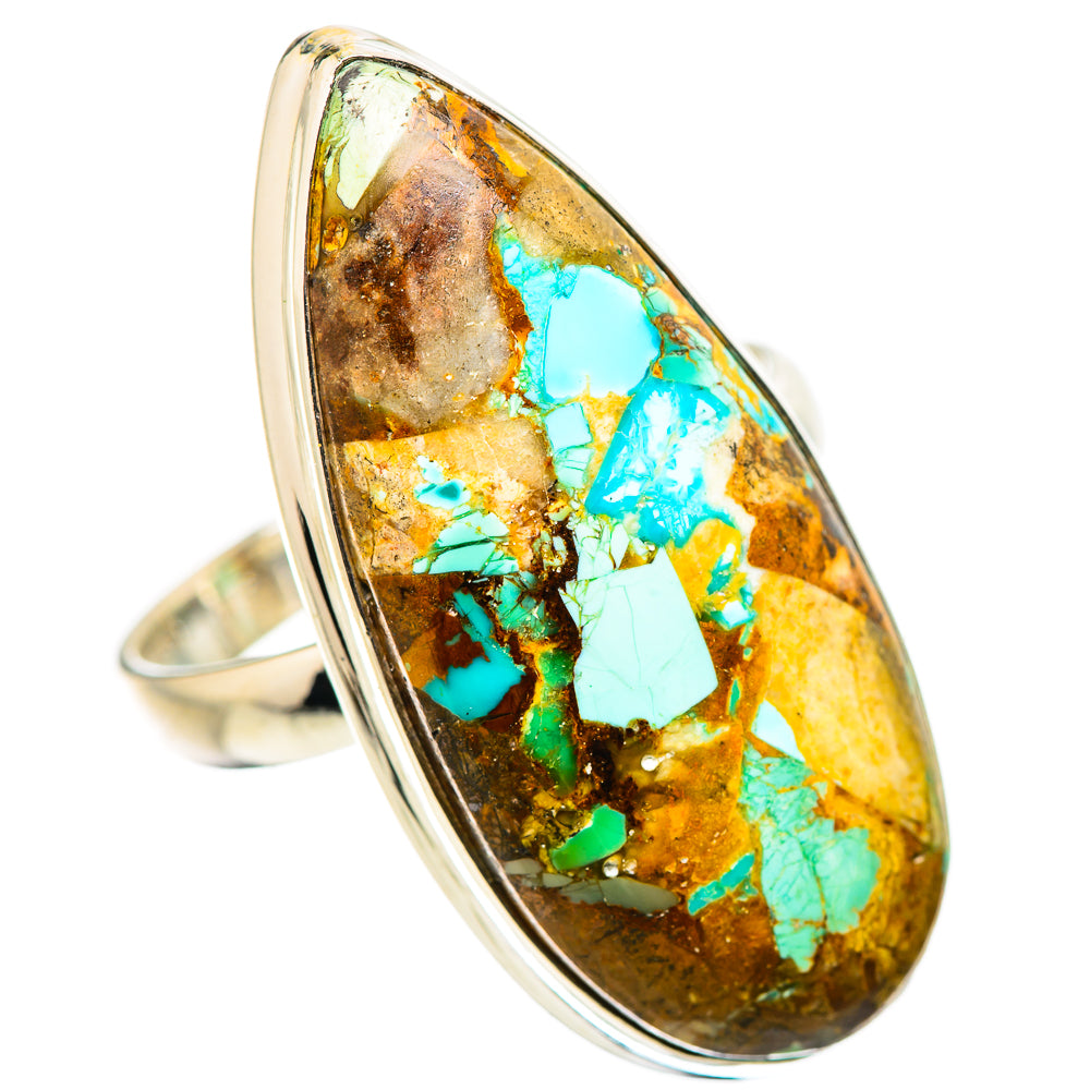 Kingman Mohave Turquoise Rings handcrafted by Ana Silver Co - RING131718 - Photo 2