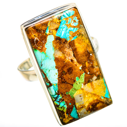 Kingman Mohave Turquoise Rings handcrafted by Ana Silver Co - RING131719 - Photo 2