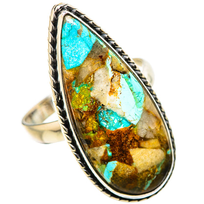 Kingman Mohave Turquoise Rings handcrafted by Ana Silver Co - RING131720 - Photo 2
