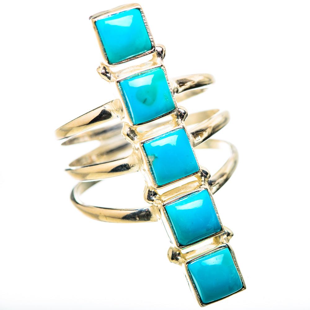 Sleeping Beauty Turquoise Rings handcrafted by Ana Silver Co - RING131721 - Photo 2