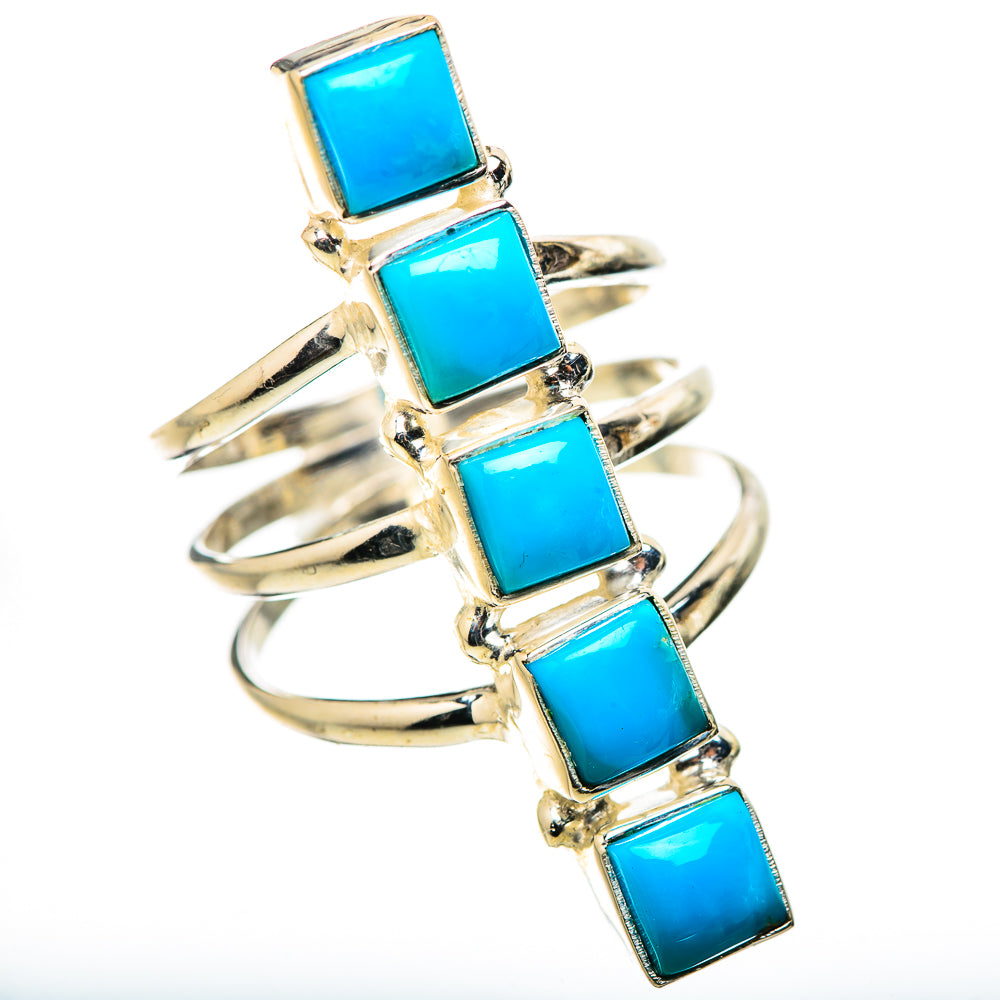 Sleeping Beauty Turquoise Rings handcrafted by Ana Silver Co - RING131737 - Photo 2
