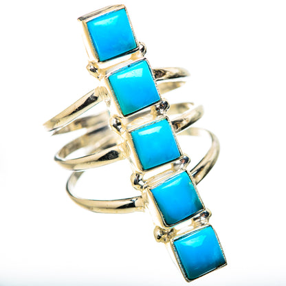 Sleeping Beauty Turquoise Rings handcrafted by Ana Silver Co - RING131737 - Photo 2