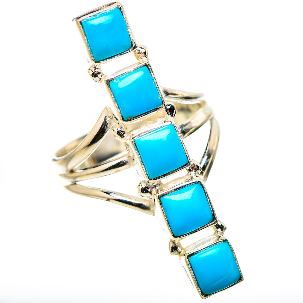 Sleeping Beauty Turquoise Rings handcrafted by Ana Silver Co - RING131740 - Photo 2