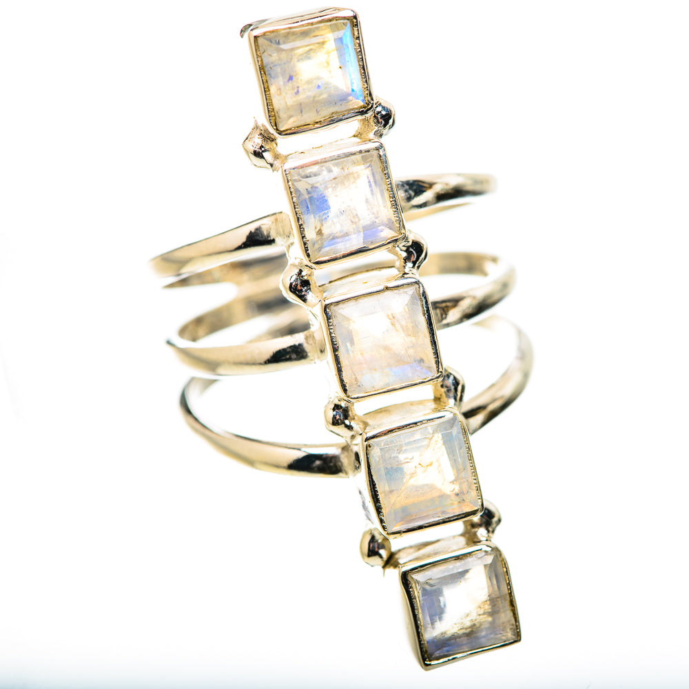 Rainbow Moonstone Rings handcrafted by Ana Silver Co - RING131742 - Photo 2