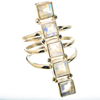 Rainbow Moonstone Rings handcrafted by Ana Silver Co - RING131742 - Photo 2