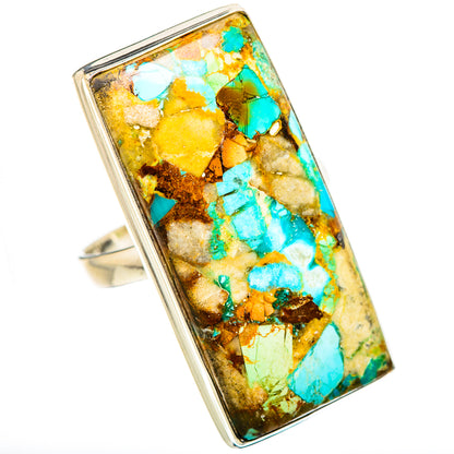 Kingman Mohave Turquoise Rings handcrafted by Ana Silver Co - RING131743 - Photo 2
