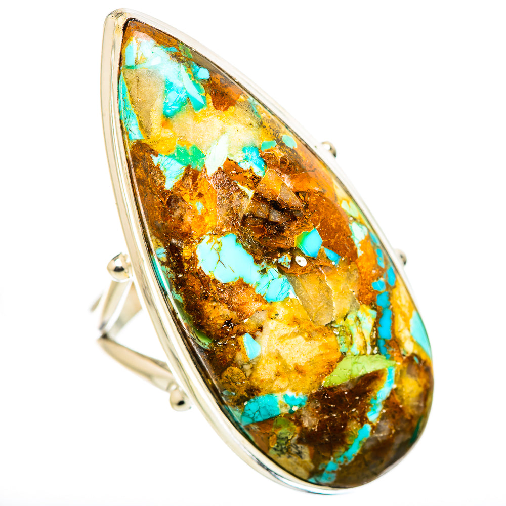 Kingman Mohave Turquoise Rings handcrafted by Ana Silver Co - RING131744 - Photo 2