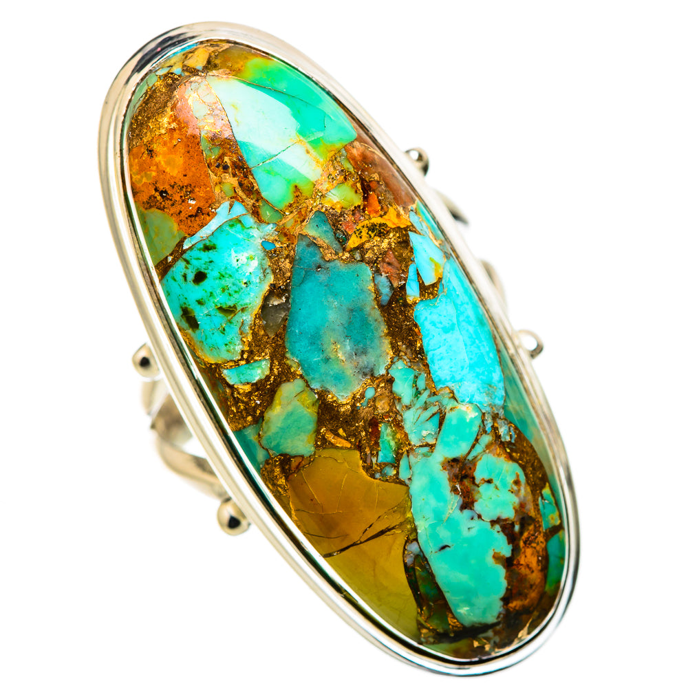 Kingman Mohave Turquoise Rings handcrafted by Ana Silver Co - RING131745 - Photo 2